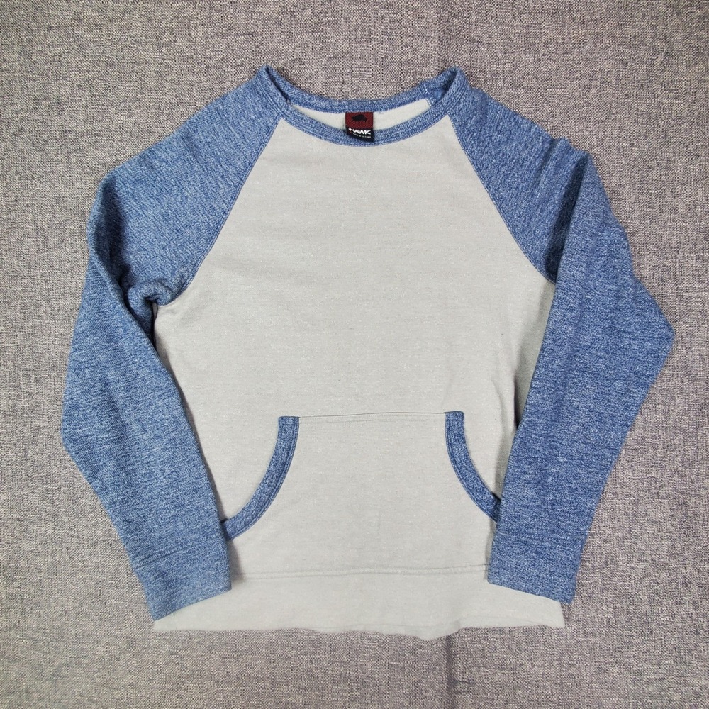 Tony Hawk Sweatshirt Mens Small Crew Neck Pullover Colorblock Fleece Gray